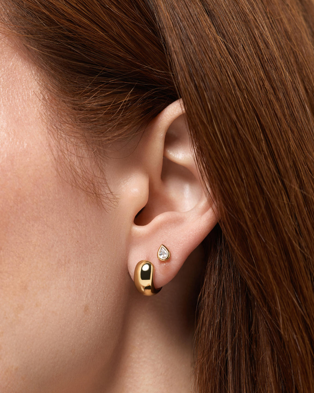 Gold Stud Earrings - Lennox Studs