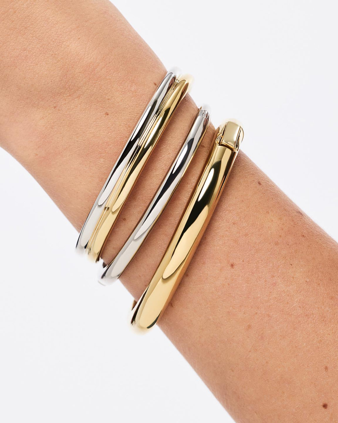 14K Gold Rhodium Plated Two Tone Cuff Bracelets For Women Ana Luisa Arlo Double Two Tone