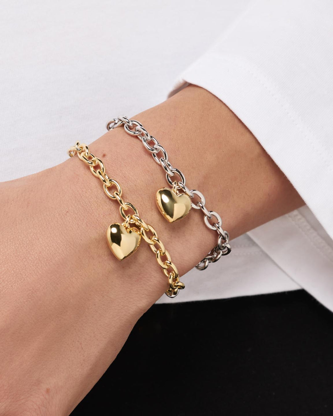 14K Gold Rhodium Plated Two Tone Love Lev Heritage Statement Chain Bracelet For Women Ana Luisa Lev Bracelet Two Tone