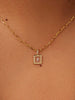 Gold Pendant - Square Floating Diamond Charm