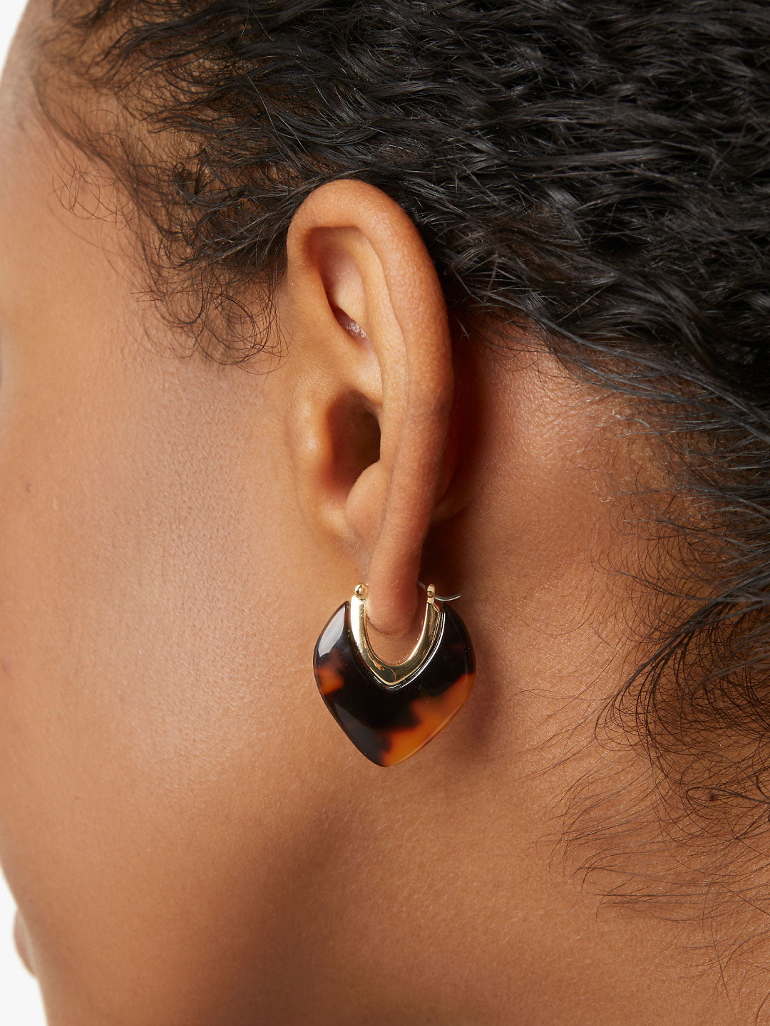 Statement Earrings - Spencer Dark Tortoise