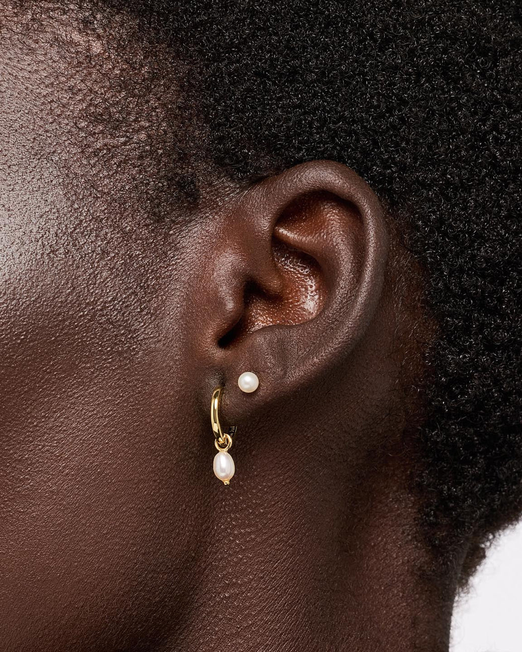 Pearl Huggie Hoops - Frida