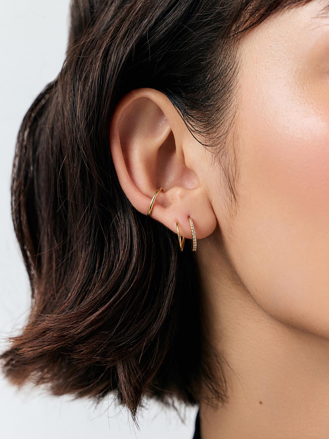 Double Hoop Earrings - Harley Pave