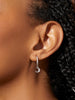 Crescent Moon Huggie Hoops - Celeste Silver