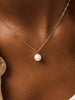 Gold Pendant - Gold Round Pearl Charm