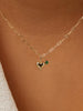 Gold Pendant Necklace - Gold Heart and Stone Necklace