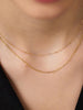 Layered Necklace - Gold Paperclip & Satellite Necklace