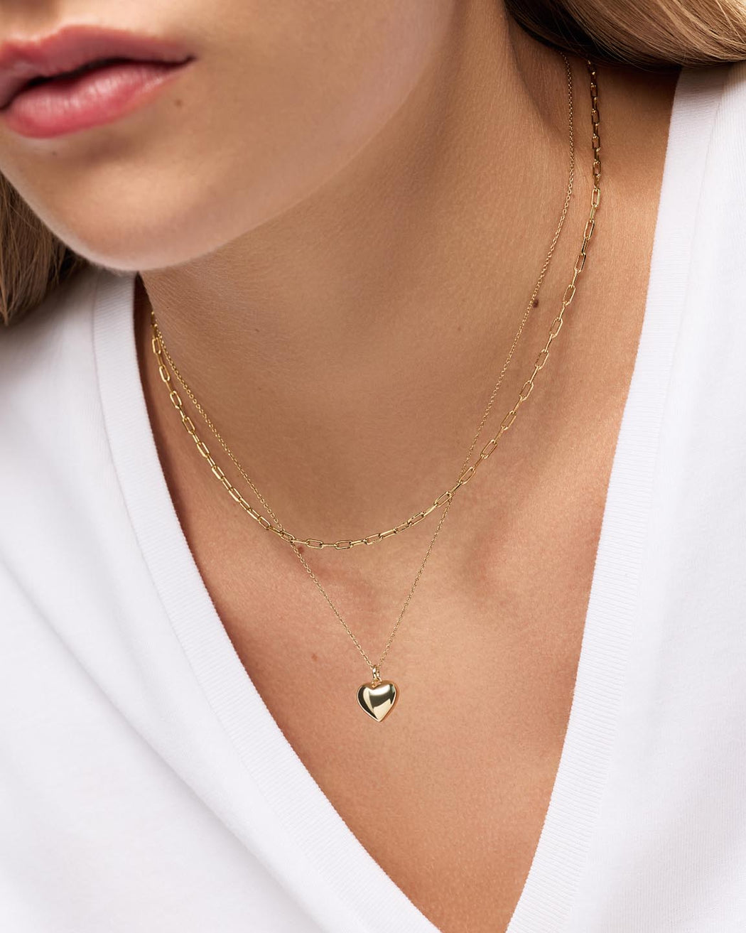 Gold Heart Necklace - Lev Small