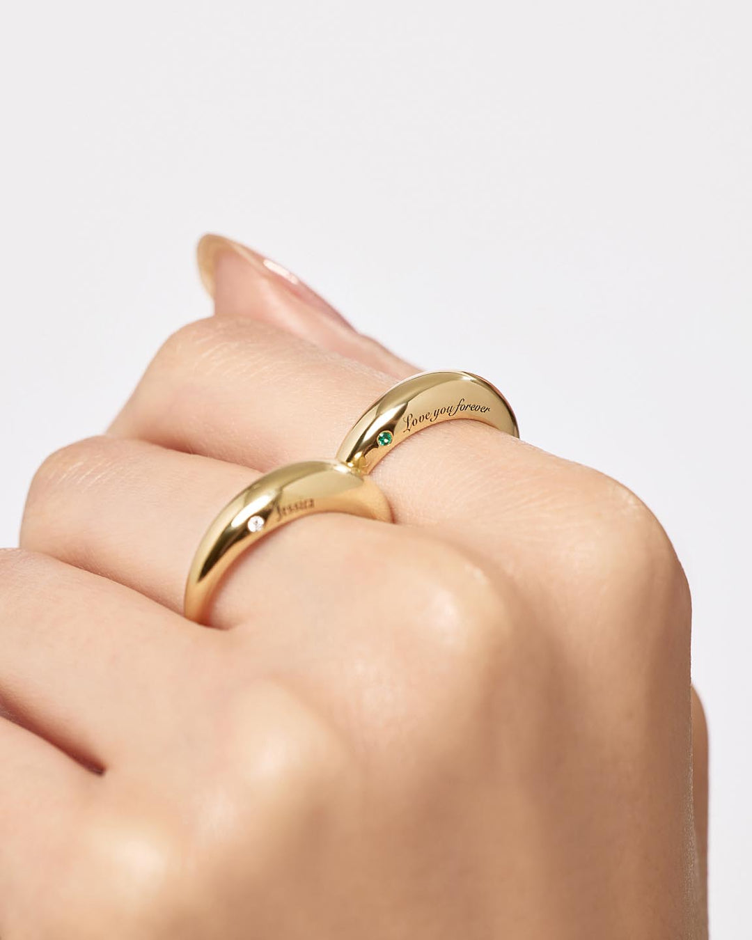 Birthstone Ring - Personalized Dome Ring