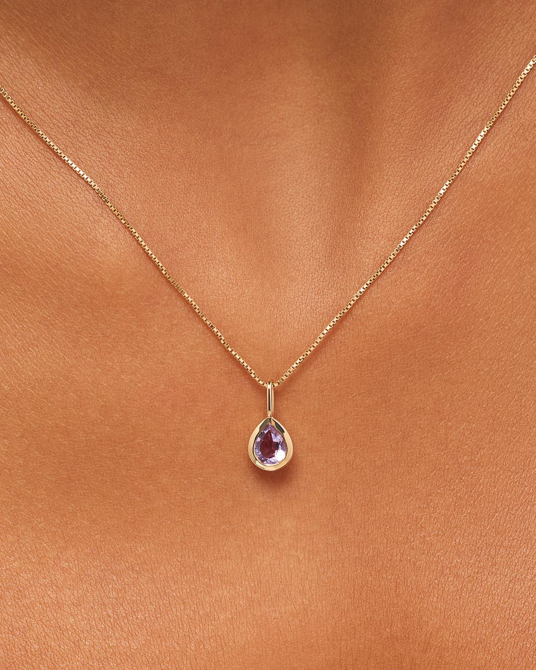 Solid Gold Amethyst Blue Sapphire Blue Topaz Yellow Citrine Semi Precious Stones Birthstones Pendants Necklace Charms For Women Ana Luisa Teardrop Charm Amethyst