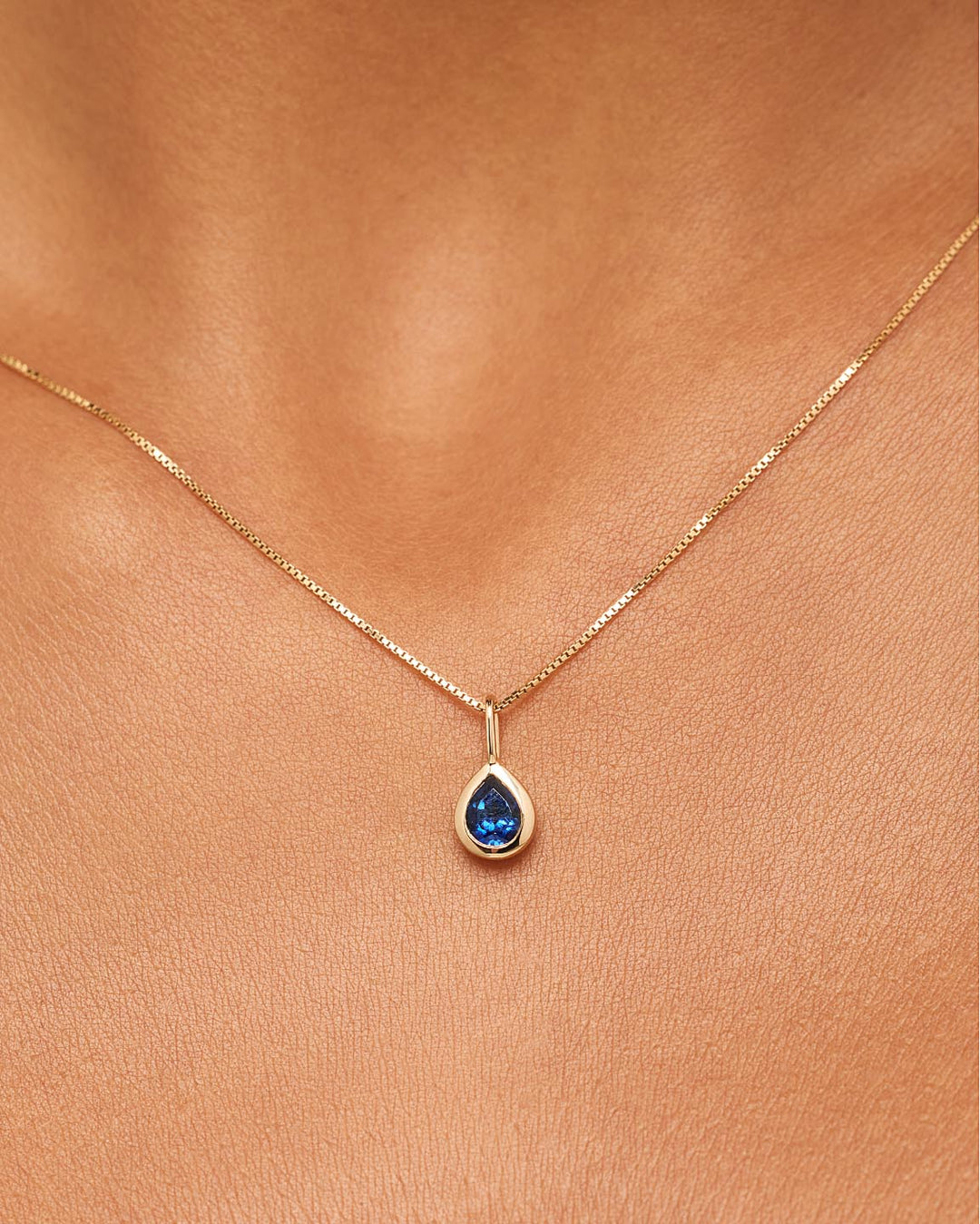 Solid Gold Amethyst Blue Sapphire Blue Topaz Yellow Citrine Semi Precious Stones Birthstones Pendants Necklace Charms For Women Ana Luisa Teardrop Charm Blue Sapphire