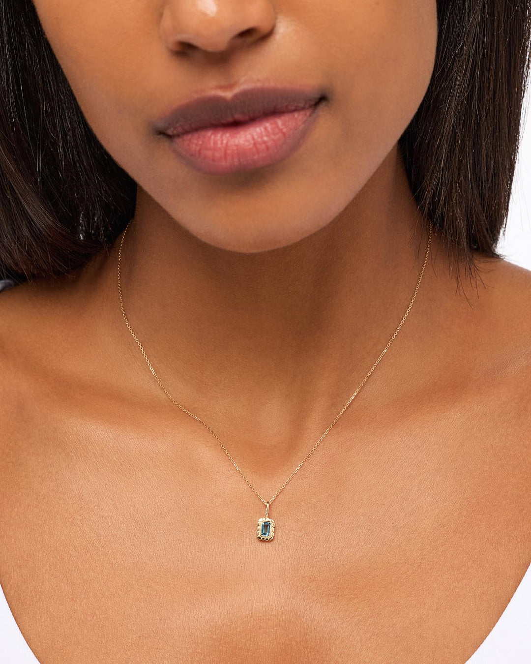 Solid Gold Amethyst Green Sapphire Blue Topaz White Sapphire Semi Precious Stones Pendants Necklace Charms For Women Ana Luisa Heirloom Charm Blue Topaz