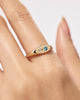 Solid Yellow Gold - 2 Stone Signature Signet Ring