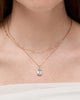 Solid Yellow Gold - Blue Topaz Spritz Charm