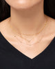 Solid Yellow Gold - Heart Station Necklace