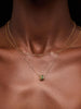 Solid Yellow Gold - Emerald Zeno Charm Necklace
