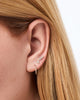 Solid Yellow Gold - Diamond Heart Flatback Studs