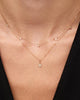 Solid Yellow Gold - Diamond Flower Charm Necklace