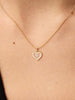 Gold Pendant Necklace - Heart Floating Diamond Necklace