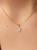 Gold Pendant Necklace - Flower Floating Diamond Necklace