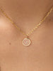 Gold Pendant Necklace - Gold Floating Diamond Large Necklace