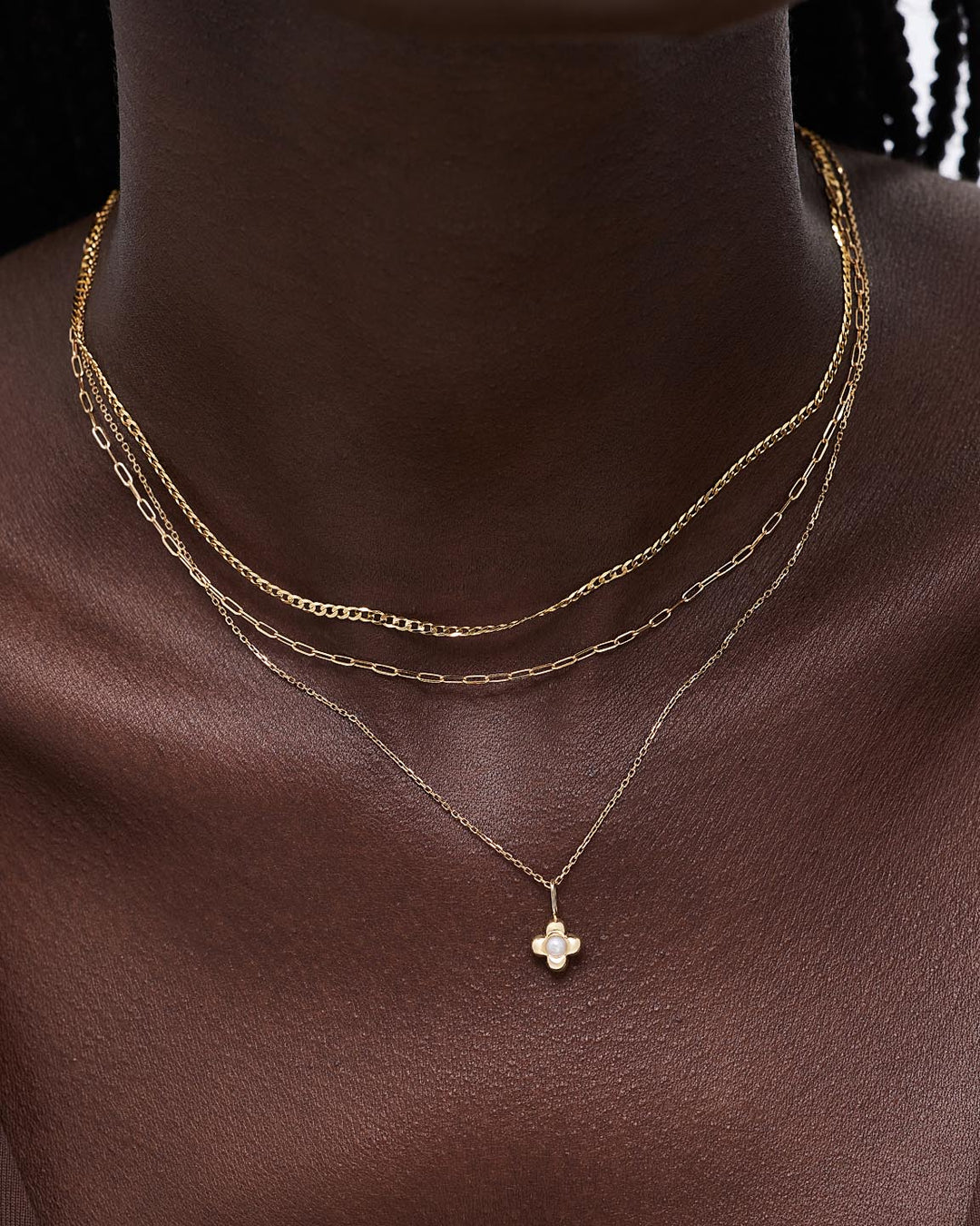 Solid Yellow Gold - Pearl Mini Liora Necklace