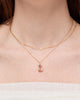 Solid Yellow Gold - Light Pink Sapphire Spritz Necklace