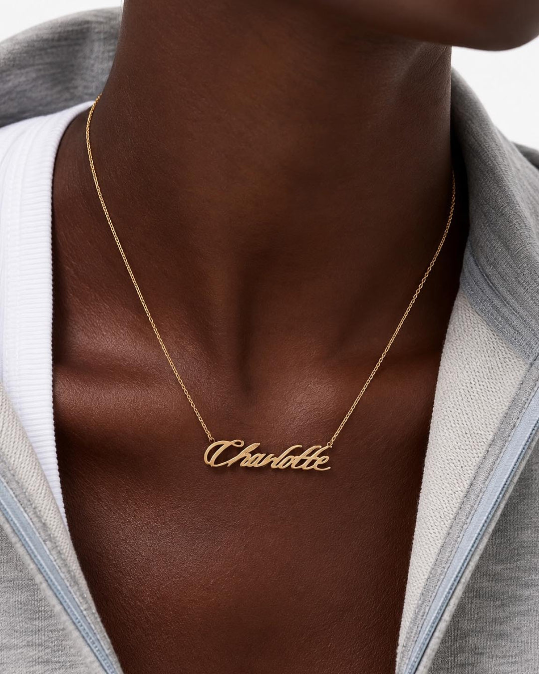 Solid Yellow Gold - Custom Name Necklace