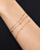Solid Yellow Gold - Two Tone Heart Station Bracelet