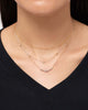 Solid Yellow Gold - Two Tone Heart Station Necklace