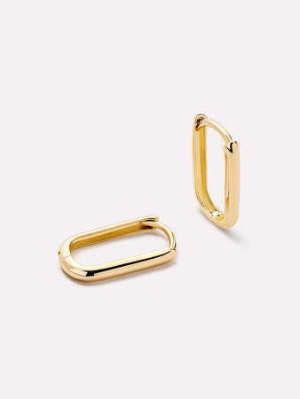 10K Solid Gold Fine Hoop Earrings For Women Ana Luisa Gold Oval Hoops