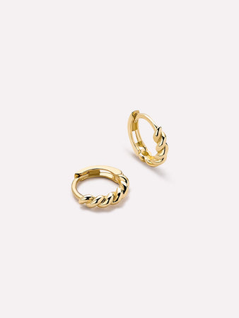 10K Solid Gold Fine Hoop Earrings For Women Ana Luisa Gold Twist Hoops