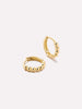 Small Gold Hoop Earrings - Gold Bead Huggie Hoops