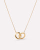 10K Solid Gold Links Circle Pendant Necklaces For Women Ana Luisa Duo Links Necklace