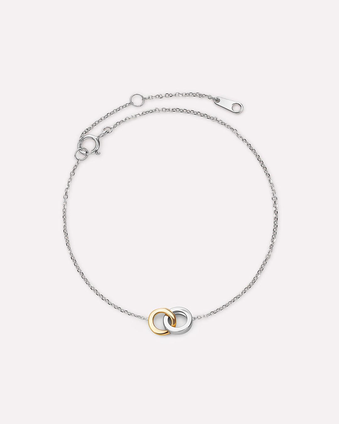 10K Solid White Gold Links Circle Charm Bracelet For Women Ana Luisa Duo Links Bracelet