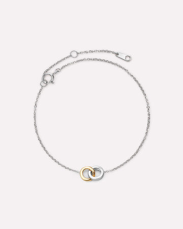 10K Solid White Gold Links Circle Charm Bracelet For Women Ana Luisa Duo Links Bracelet