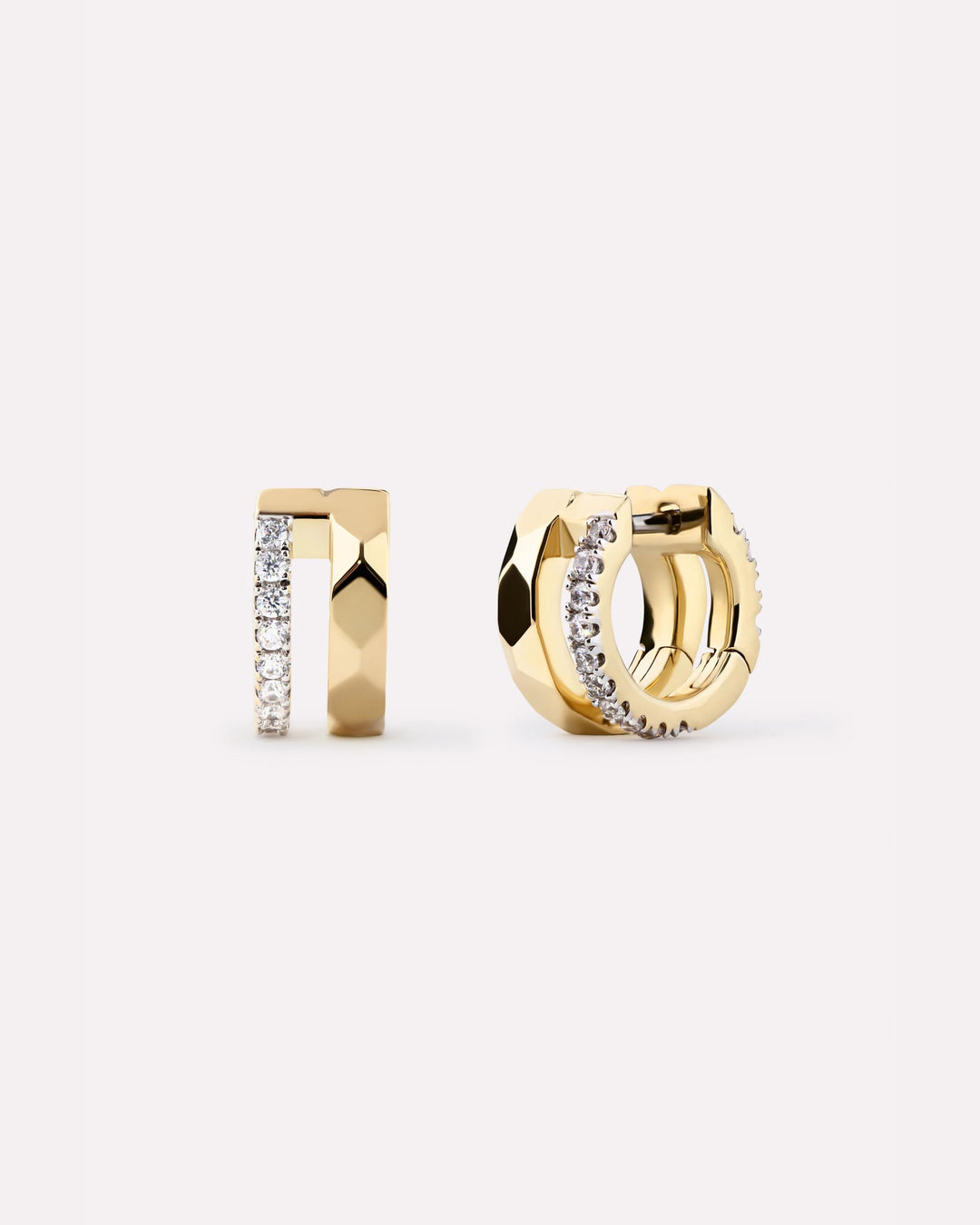 Gold Hoops Earrings - Esme Double