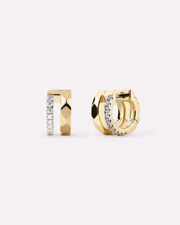 Gold Hoops Earrings - Esme Double