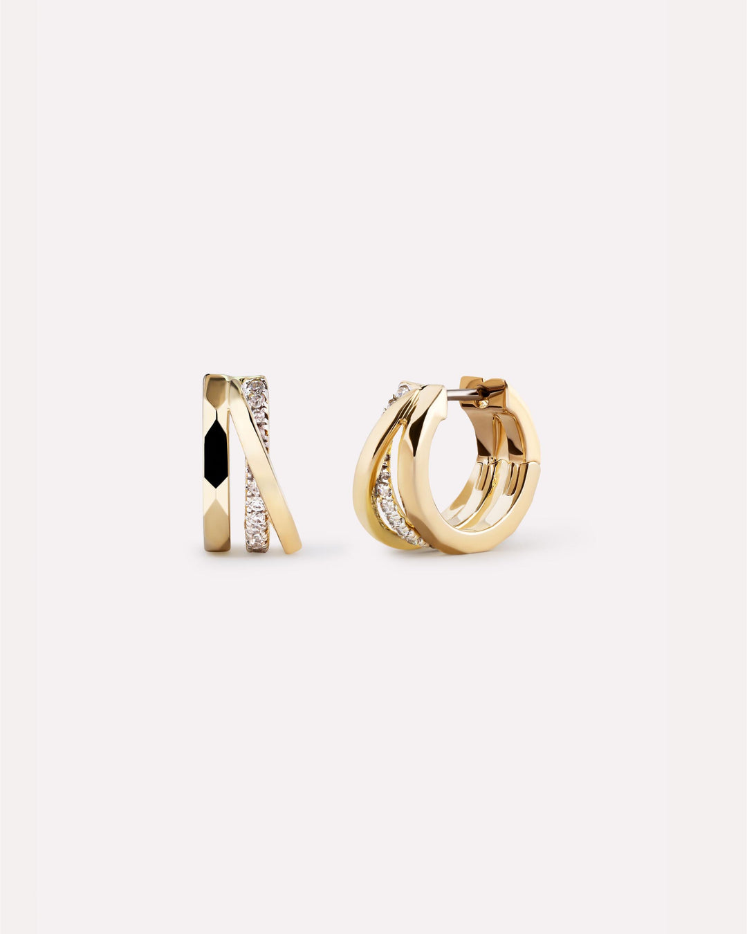 Gold Hoop Earrings - Esme Triple