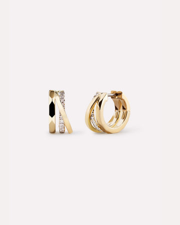 Gold Hoop Earrings - Esme Triple