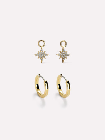 Earring Charms - Star Charm Huggies