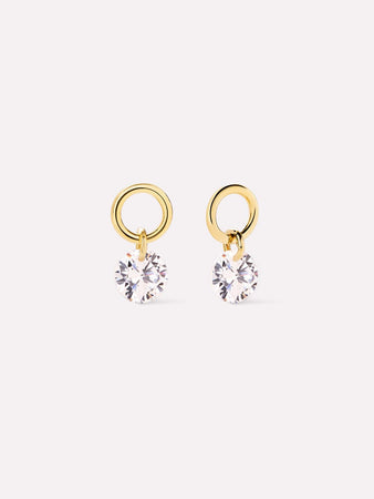 Earring Charms - Round Floating Stone Charms