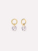 14K Gold Plated Cubic Zirconia Pull On Earring Charms For Women Ana Luisa Round Floating Stone Charms