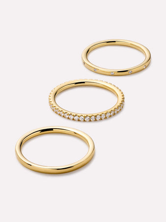 14K Gold Plated Cubic Zirconia Statement Paired Sets Rings For Women Ana Luisa Camden