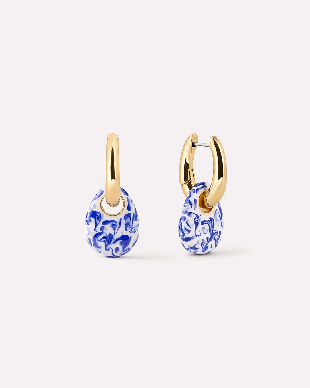 Drop Earrings - Kayla Marble Blue