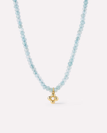 Beaded Necklace - Liora Blue Jade Bead Necklace