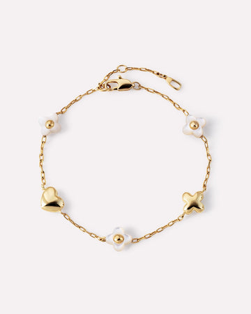 Gold Charm Bracelet - Azura Bracelet Mother of Pearl