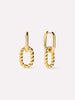 14K Gold Plated Open C Shape Small Double Hoop Drop Earrings For Women Ana Luisa Ash Double Mini