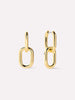 14K Gold Plated Open C Shape Small Double Hoop Drop Earrings For Women Ana Luisa Rox Mini Double