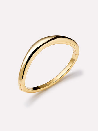 14K Gold Plated Open C Shape Statement Bangle Cuff Bracelets For Women Ana Luisa Talia